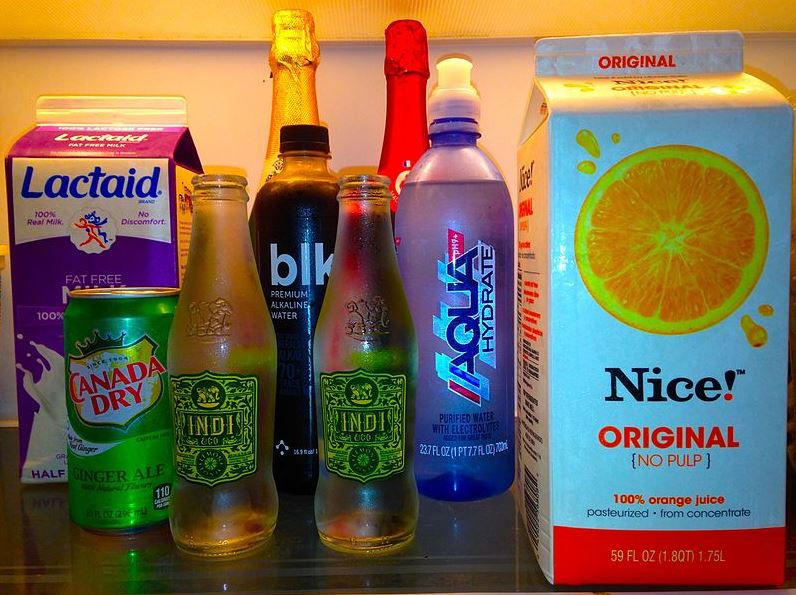 drinks in the fridge