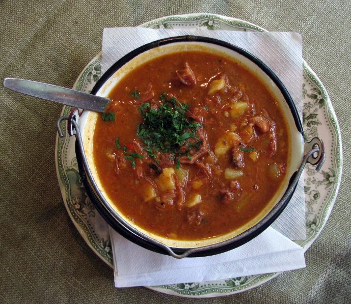 Goulash serving