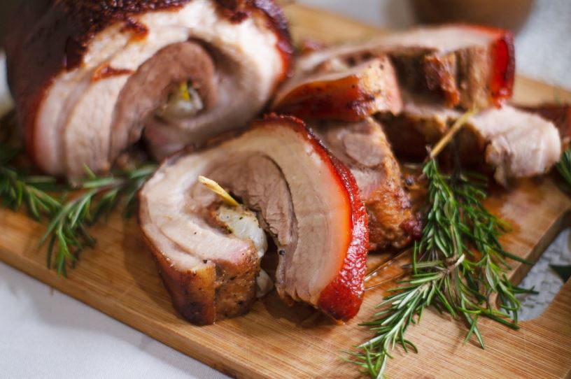roasted pork belly, rosemary