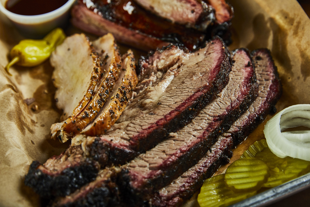 Texas BBQ from Hutchins, Chicken, Pork, Beef, Brisket and all the sides