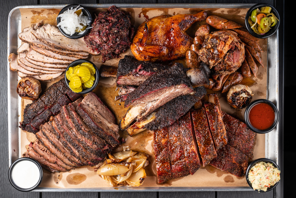 A top view shot of meat dish