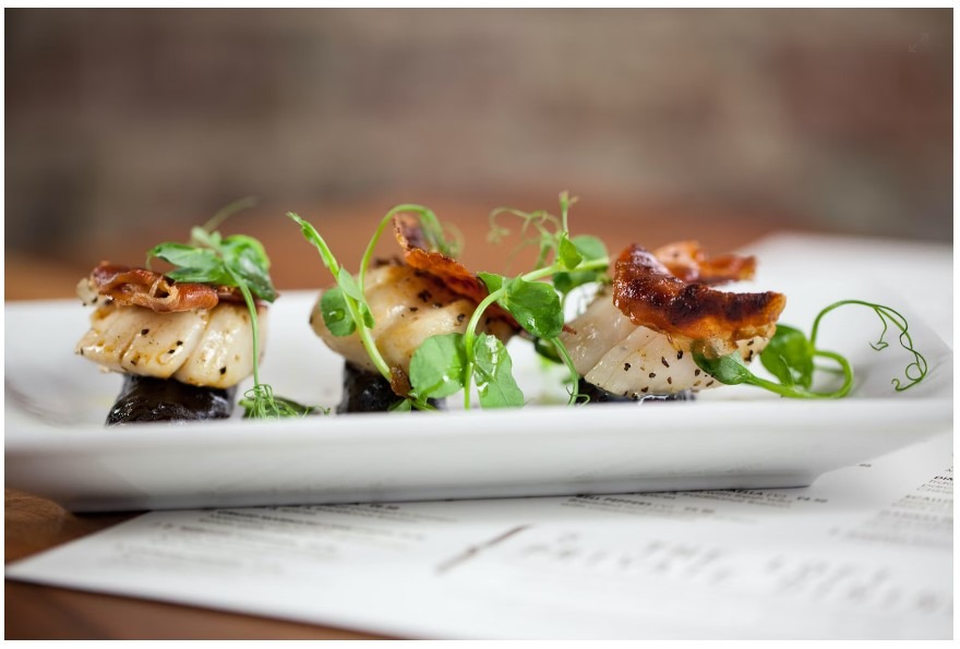 Scallops with Pistachios, Lemon Vinaigrette and Blood Oranges