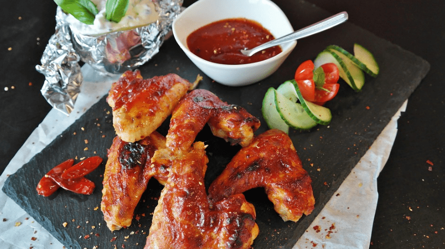 Chicken wings can also be barbecued. 