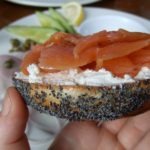 bagel with cream cheese and salmon