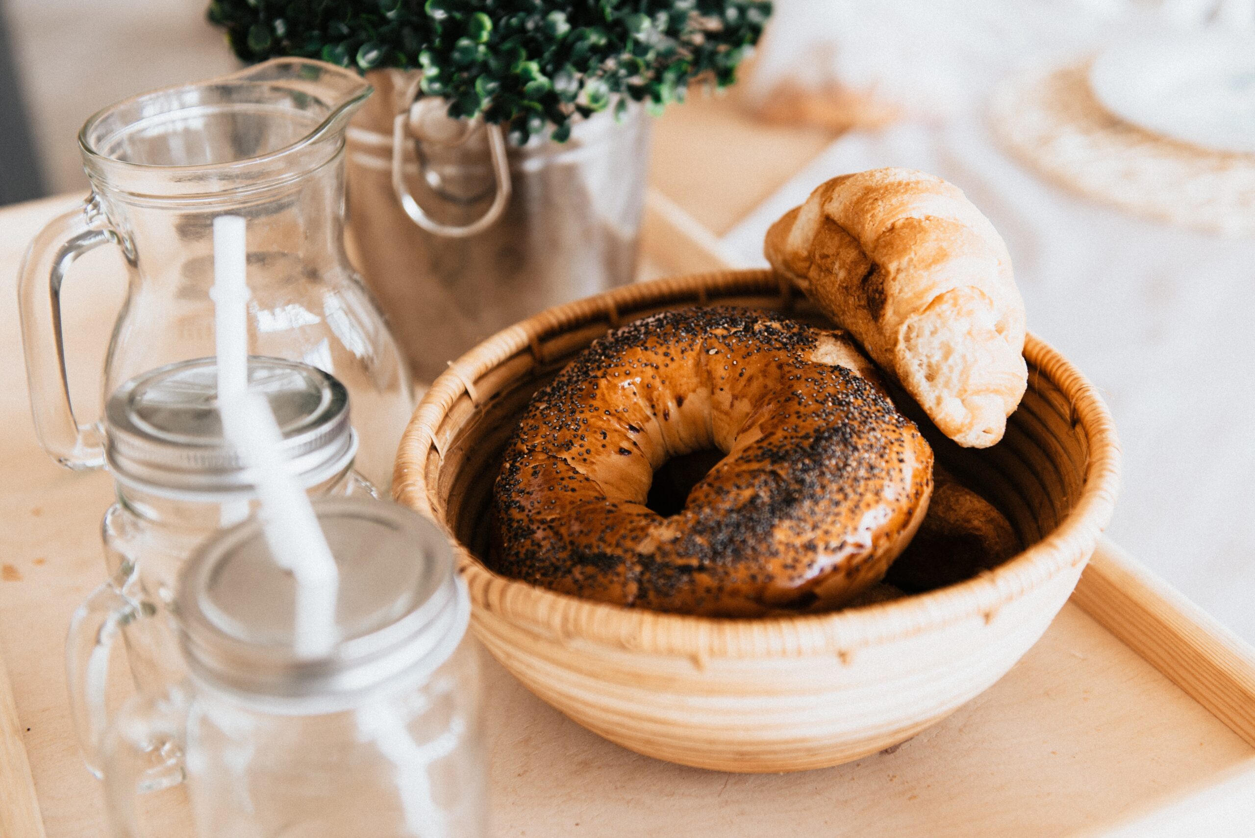 baked-bread-in-the-beige-ceramic-bowl